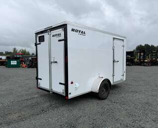 Thumbnail Photo of 2026 Royal Cargo 6x12 V Nose Cargo / Enclosed Trailer Barn Doors White Extra height 2900lb GVW