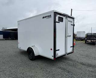 Thumbnail Photo of 2026 Royal Cargo 6x12 V Nose Cargo / Enclosed Trailer Barn Doors White Extra height 2900lb GVW
