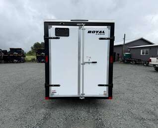 Thumbnail Photo of 2026 Royal Cargo 6x12 V Nose Cargo / Enclosed Trailer Barn Doors White Extra height 2900lb GVW
