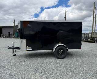 Thumbnail Photo of Pre Owned Used 2023 TNT 5x10 Enclosed Cargo Trailer 2990lb GVW Black V Nose w/ Ramp Door