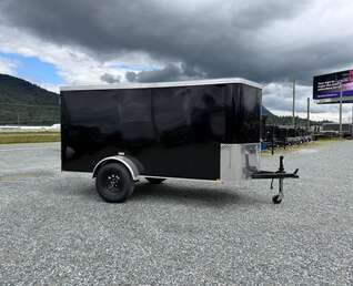 Thumbnail Photo of Pre Owned Used 2023 TNT 5x10 Enclosed Cargo Trailer 2990lb GVW Black V Nose w/ Ramp Door