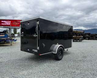 Thumbnail Photo of Pre Owned Used 2023 TNT 5x10 Enclosed Cargo Trailer 2990lb GVW Black V Nose w/ Ramp Door