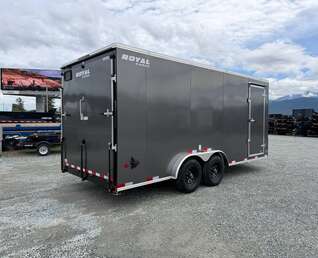 Thumbnail Photo of 2026 Royal 7.5x18 Cargo Enclosed Trailer Heavy Duty 11400lb GVW w/ Ramp Door Gloss Charcoal Grey (GSR)
