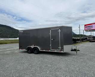 Thumbnail Photo of 2026 Royal 7.5x18 Cargo Enclosed Trailer Heavy Duty 11400lb GVW w/ Ramp Door Gloss Charcoal Grey (GSR)