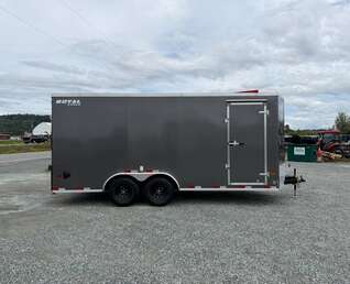 Thumbnail Photo of 2026 Royal 7.5x18 Cargo Enclosed Trailer Heavy Duty 11400lb GVW w/ Ramp Door Gloss Charcoal Grey (GSR)