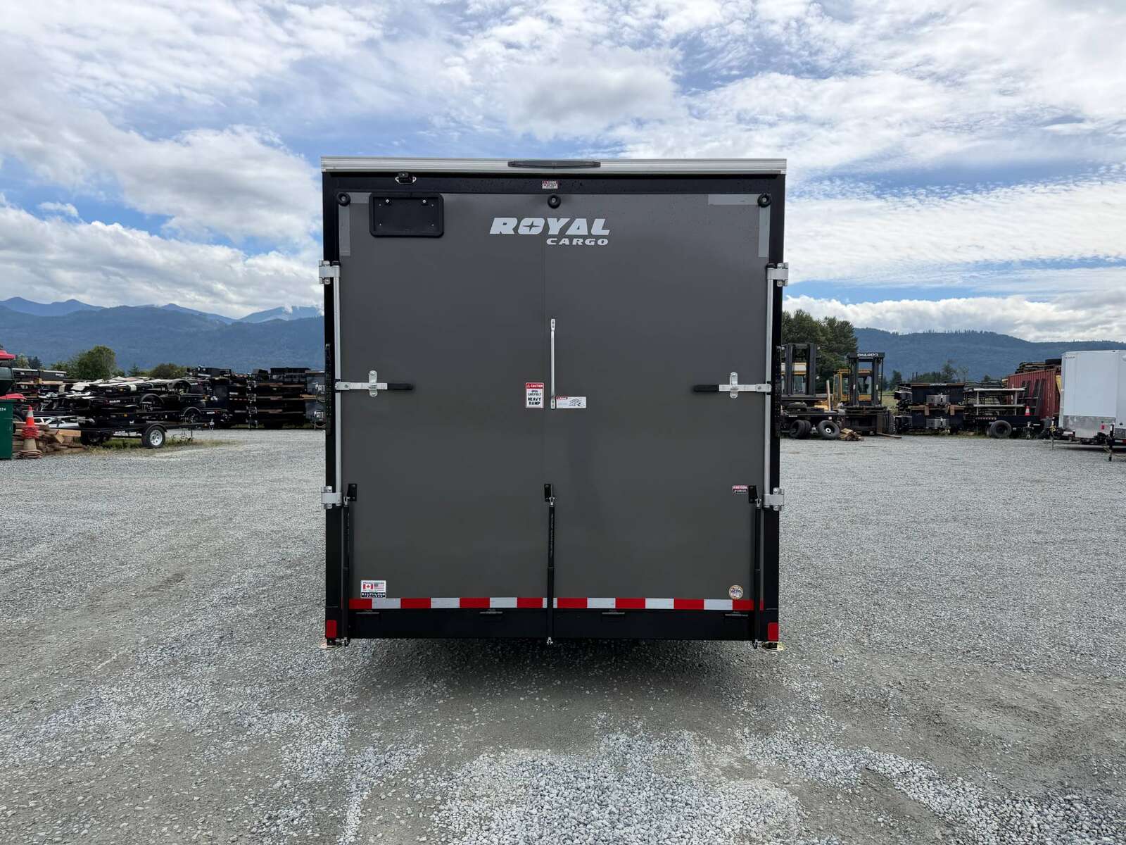 Photo of 2026 Royal 7.5x18 Cargo Enclosed Trailer Heavy Duty 11400lb GVW w/ Ramp Door Gloss Charcoal Grey (GSR)
