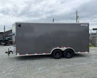 Thumbnail Photo of 2026 Royal 7.5x18 Cargo Enclosed Trailer Heavy Duty 11400lb GVW w/ Ramp Door Gloss Charcoal Grey (GSR)