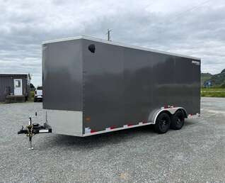 Thumbnail Photo of 2026 Royal 7.5x18 Cargo Enclosed Trailer Heavy Duty 11400lb GVW w/ Ramp Door Gloss Charcoal Grey (GSR)