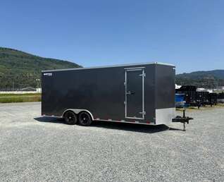 Thumbnail Photo of Used Pre Owned 2021 Royal 8.5x20 Cargo / Enclosed Trailer V Nose 11,400lb GVW Extra Height w/ Ramp Door Charcoal Grey