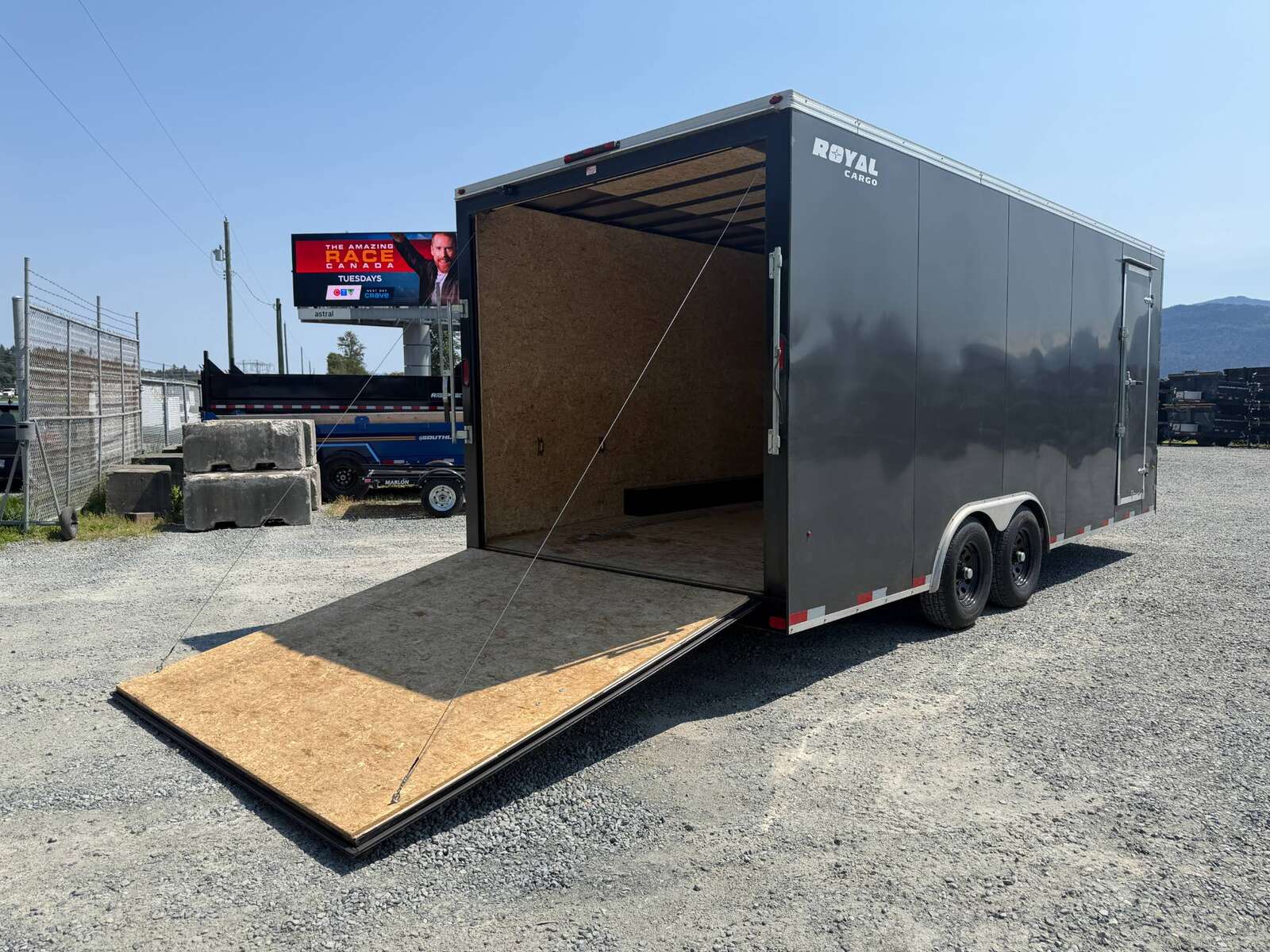 Photo of Used Pre Owned 2021 Royal 8.5x20 Cargo / Enclosed Trailer V Nose 11,400lb GVW Extra Height w/ Ramp Door Charcoal Grey
