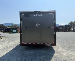 Thumbnail Photo of Used Pre Owned 2021 Royal 8.5x20 Cargo / Enclosed Trailer V Nose 11,400lb GVW Extra Height w/ Ramp Door Charcoal Grey