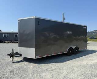 Thumbnail Photo of Used Pre Owned 2021 Royal 8.5x20 Cargo / Enclosed Trailer V Nose 11,400lb GVW Extra Height w/ Ramp Door Charcoal Grey