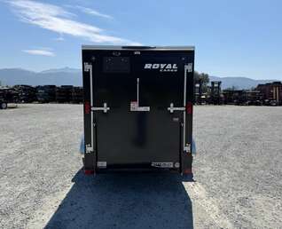 Thumbnail Photo of 2026 Royal Cargo 5x10 Enclosed Cargo V Nose Trailer w/ Side Door Black Ramp Door 2990lb GVW (GSR)