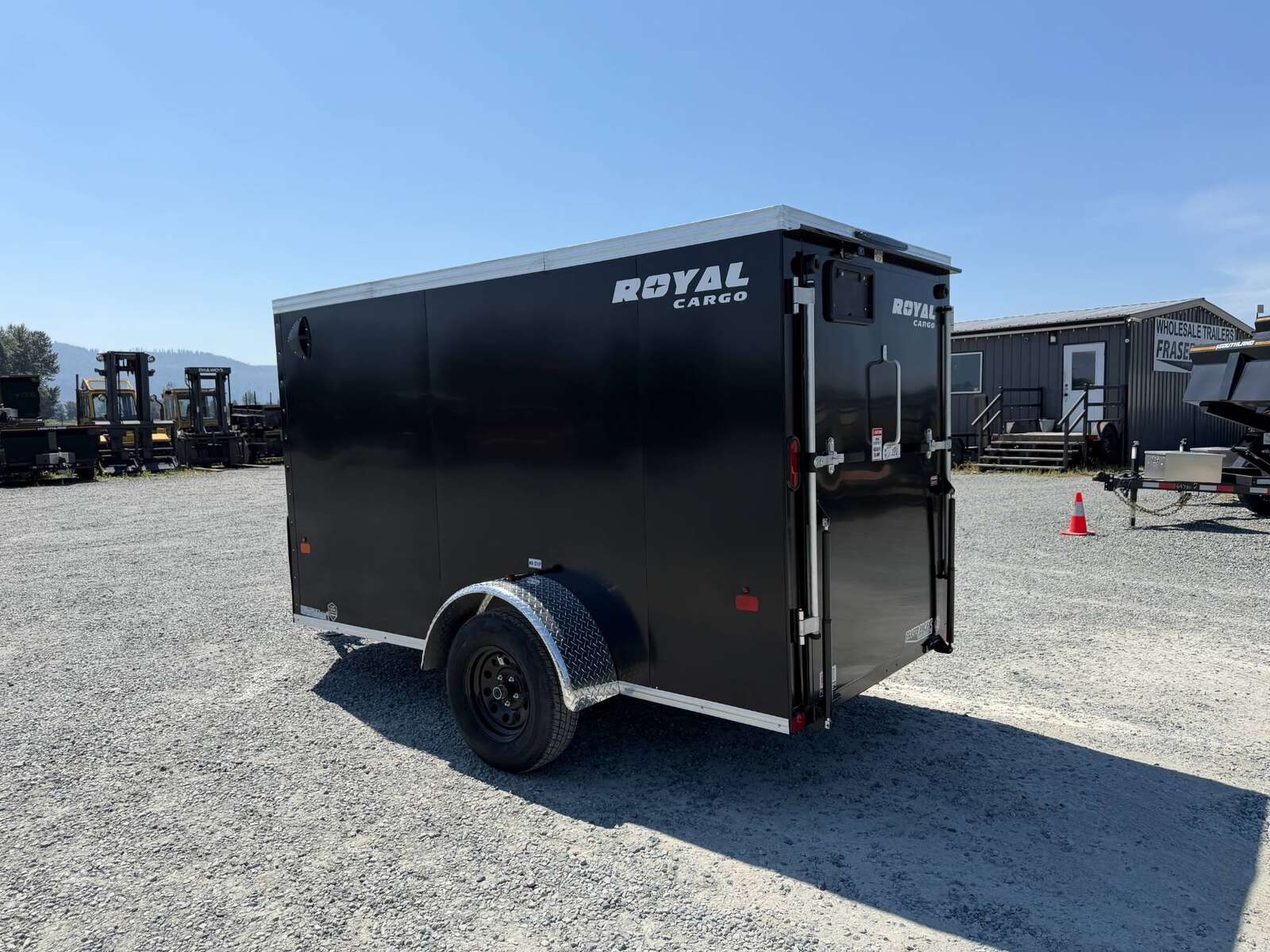 Photo of 2026 Royal Cargo 5x10 Enclosed Cargo V Nose Trailer w/ Side Door Black Ramp Door 2990lb GVW (GSR)