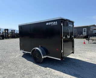 Thumbnail Photo of 2026 Royal Cargo 5x10 Enclosed Cargo V Nose Trailer w/ Side Door Black Ramp Door 2990lb GVW (GSR)