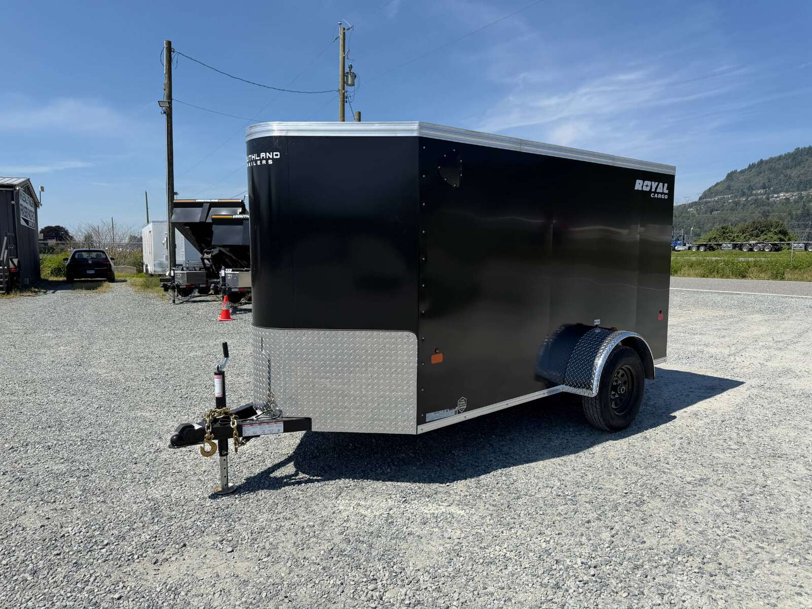 Photo of 2026 Royal Cargo 5x10 Enclosed Cargo V Nose Trailer w/ Side Door Black Ramp Door 2990lb GVW (GSR)