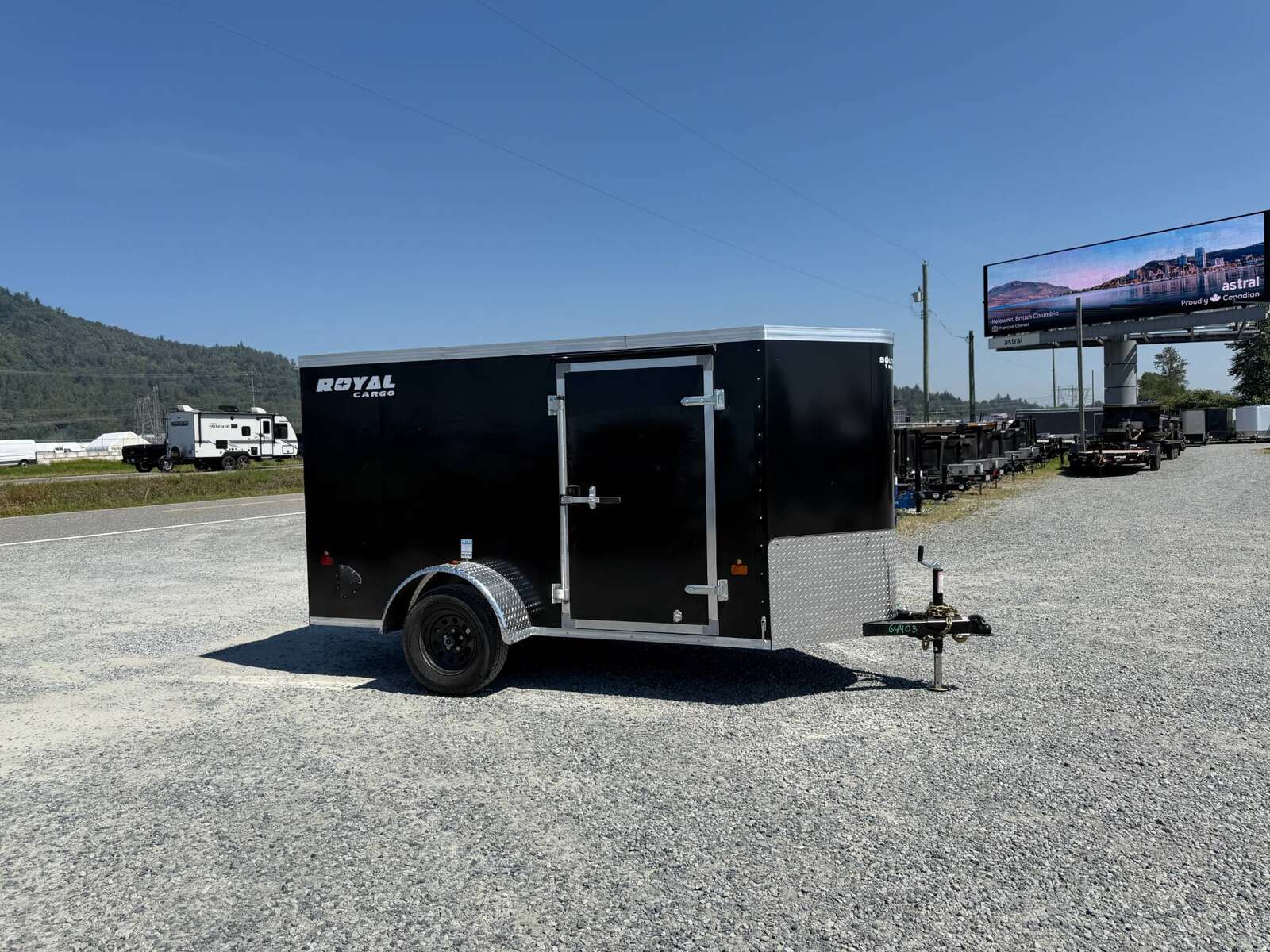 Photo of 2026 Royal Cargo 5x10 Enclosed Cargo V Nose Trailer w/ Side Door Black Ramp Door 2990lb GVW (GSR)