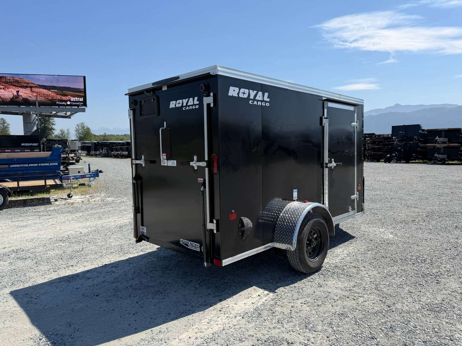 Photo of 2026 Royal Cargo 5x10 Enclosed Cargo V Nose Trailer w/ Side Door Black Ramp Door 2990lb GVW (GSR)