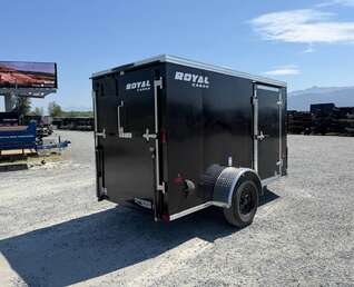 Thumbnail Photo of 2026 Royal Cargo 5x10 Enclosed Cargo V Nose Trailer w/ Side Door Black Ramp Door 2990lb GVW (GSR)