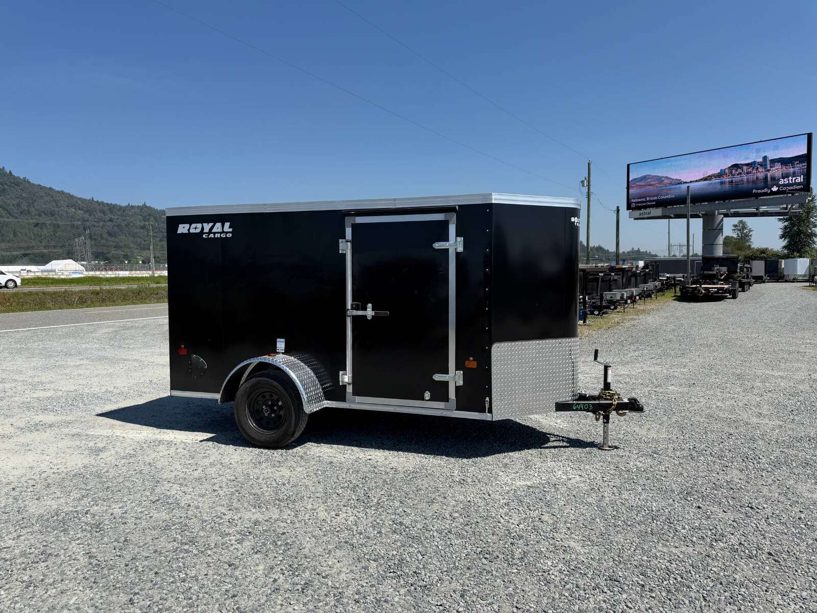 Photo of 2026 Royal Cargo 5x10 Enclosed Cargo V Nose Trailer w/ Side Door Black Ramp Door 2990lb GVW (GSR)