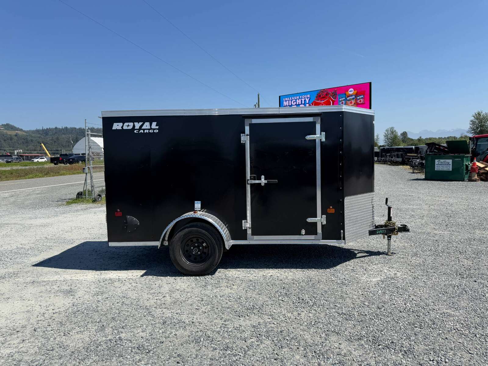 Photo of 2026 Royal Cargo 5x10 Enclosed Cargo V Nose Trailer w/ Side Door Black Ramp Door 2990lb GVW (GSR)