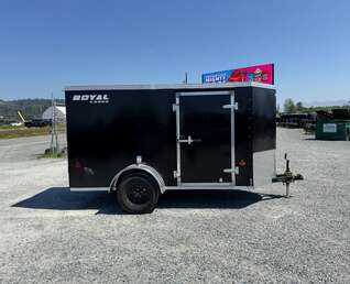 Thumbnail Photo of 2026 Royal Cargo 5x10 Enclosed Cargo V Nose Trailer w/ Side Door Black Ramp Door 2990lb GVW (GSR)