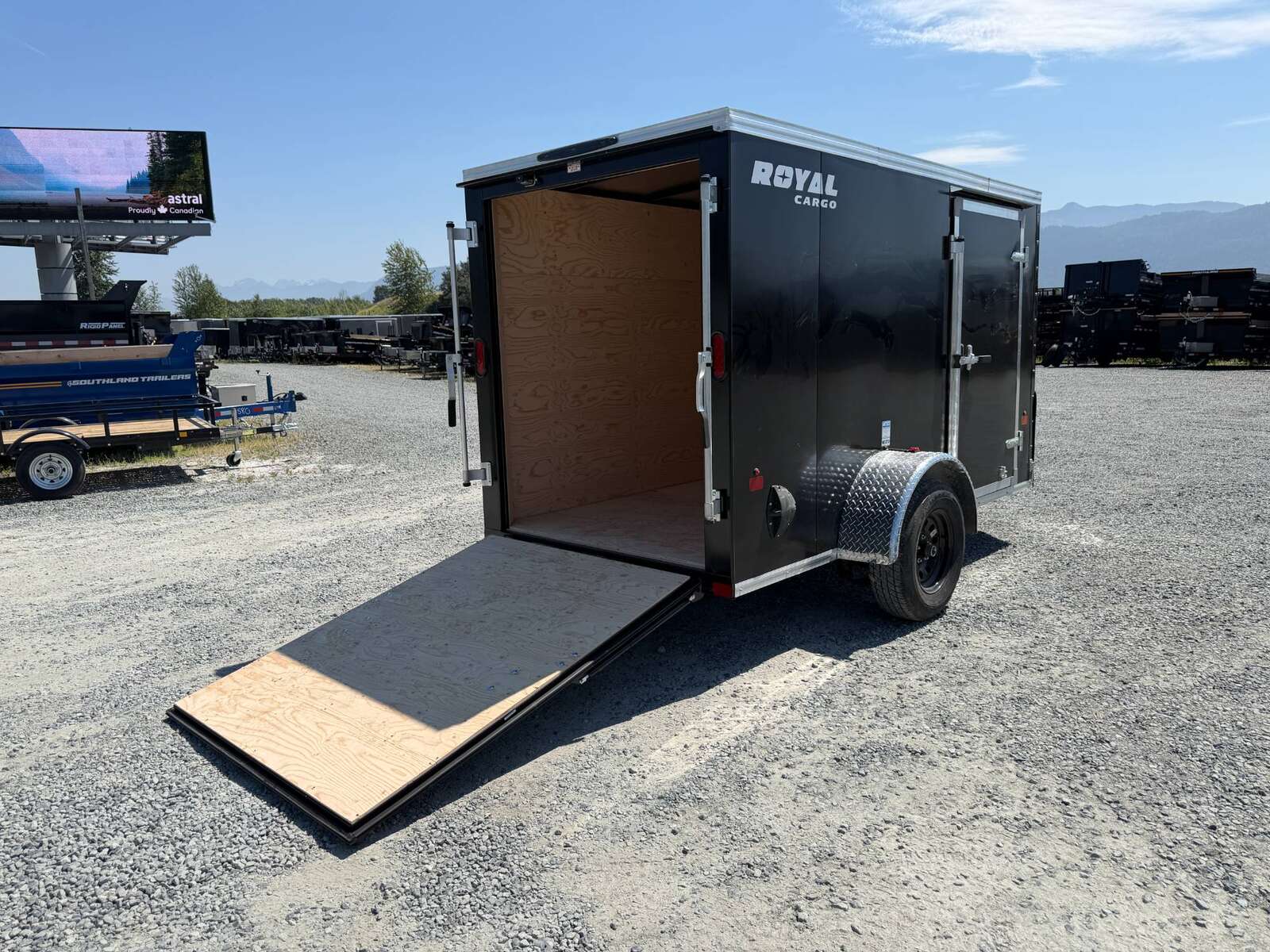 Photo of 2026 Royal Cargo 5x10 Enclosed Cargo V Nose Trailer w/ Side Door Black Ramp Door 2990lb GVW (GSR)