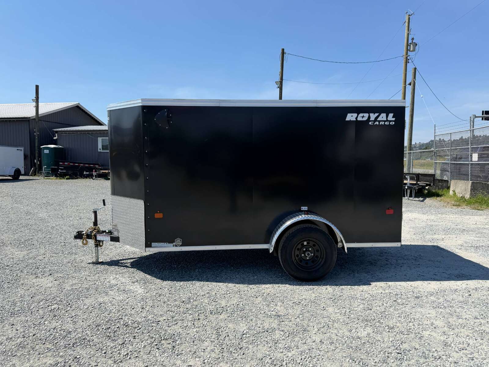Photo of 2026 Royal Cargo 5x10 Enclosed Cargo V Nose Trailer w/ Side Door Black Ramp Door 2990lb GVW (GSR)