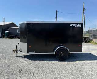 Thumbnail Photo of 2026 Royal Cargo 5x10 Enclosed Cargo V Nose Trailer w/ Side Door Black Ramp Door 2990lb GVW (GSR)