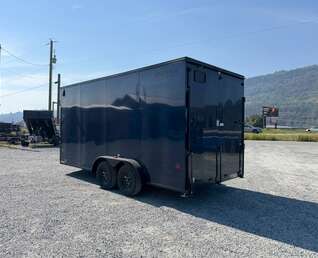 Thumbnail Photo of 2026 Royal 7.5X16 V-NOSE RAMP DOOR EXTRA HEIGHT Cargo / Enclosed Trailer Blue w/ Blackout Package 7700lb GVW (GSR)