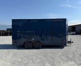 Thumbnail Photo of 2026 Royal 7.5X16 V-NOSE RAMP DOOR EXTRA HEIGHT Cargo / Enclosed Trailer Blue w/ Blackout Package 7700lb GVW (GSR)