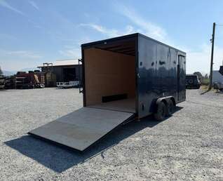 Thumbnail Photo of 2026 Royal 7.5X16 V-NOSE RAMP DOOR EXTRA HEIGHT Cargo / Enclosed Trailer Blue w/ Blackout Package 7700lb GVW (GSR)