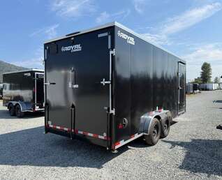 Thumbnail Photo of 2027 Royal 7.5x18 Cargo Enclosed Trailer Heavy Duty 11400lb GVW w/ Ramp Door Black (GSR)