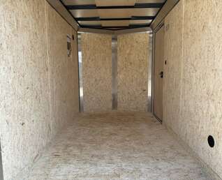 Thumbnail Photo of 2027 Impact Quake 6x10 V Nose Cargo / Enclosed Trailer / White PolyCor Exterior / Barn Doors Extra Height 2990lb GVW