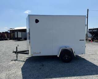 Thumbnail Photo of 2027 Impact Quake 6x10 V Nose Cargo / Enclosed Trailer / White PolyCor Exterior / Barn Doors Extra Height 2990lb GVW