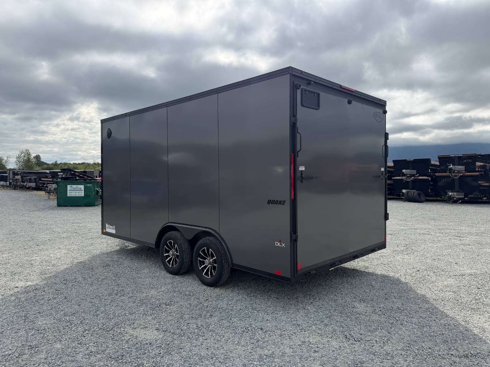 Photo of 2026 Impact 8.5x16 Quake V Nose Cargo / Enclosed Trailer Ramp Door Extra Height / Alu Wheels / Blackout Trim / Grey Polycor Exterior 7000lb GVW