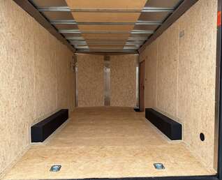 Thumbnail Photo of 2026 Impact 8.5x16 Quake V Nose Cargo / Enclosed Trailer Ramp Door Extra Height / Alu Wheels / Blackout Trim / Grey Polycor Exterior 7000lb GVW