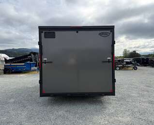 Thumbnail Photo of 2026 Impact 8.5x16 Quake V Nose Cargo / Enclosed Trailer Ramp Door Extra Height / Alu Wheels / Blackout Trim / Grey Polycor Exterior 7000lb GVW