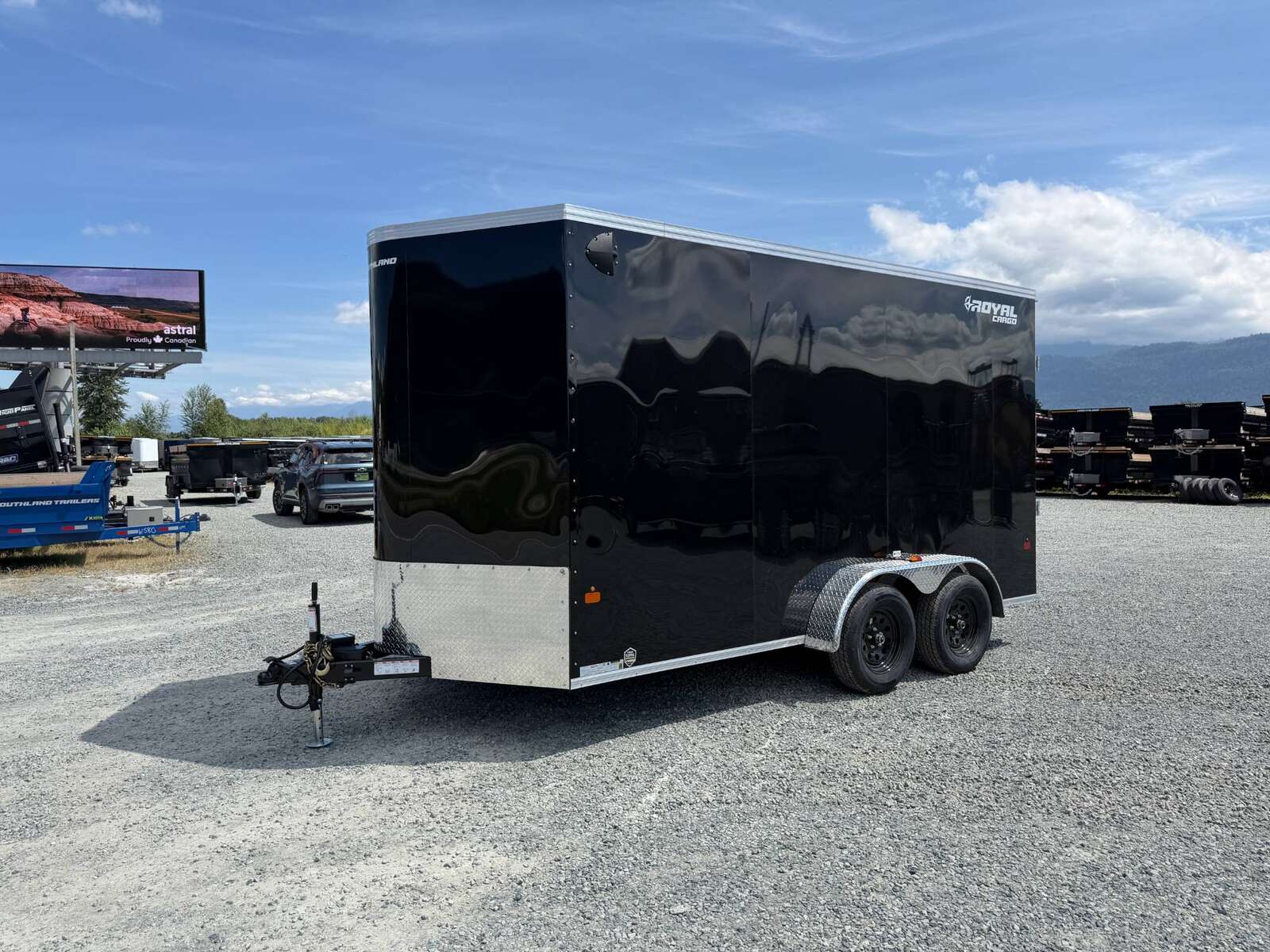 Photo of 2026 Royal Cargo 7X14 V Nose 7700LB GVW RAMP DOOR GLOSS Black Enclosed Cargo Trailer Extra Tall (GSR)