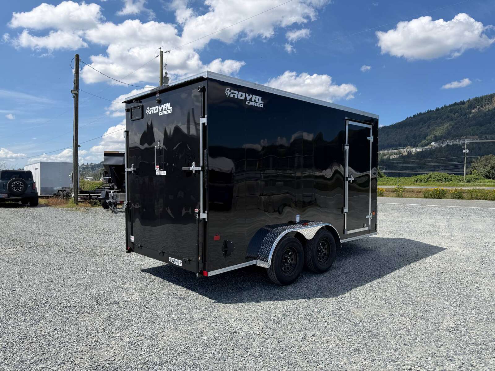 Photo of 2026 Royal Cargo 7X14 V Nose 7700LB GVW RAMP DOOR GLOSS Black Enclosed Cargo Trailer Extra Tall (GSR)