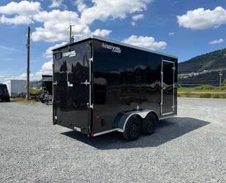 Thumbnail Photo of 2026 Royal Cargo 7X14 V Nose 7700LB GVW RAMP DOOR GLOSS Black Enclosed Cargo Trailer Extra Tall (GSR)