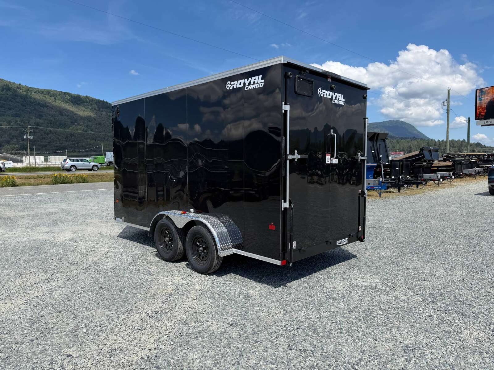 Photo of 2026 Royal Cargo 7X14 V Nose 7700LB GVW RAMP DOOR GLOSS Black Enclosed Cargo Trailer Extra Tall (GSR)