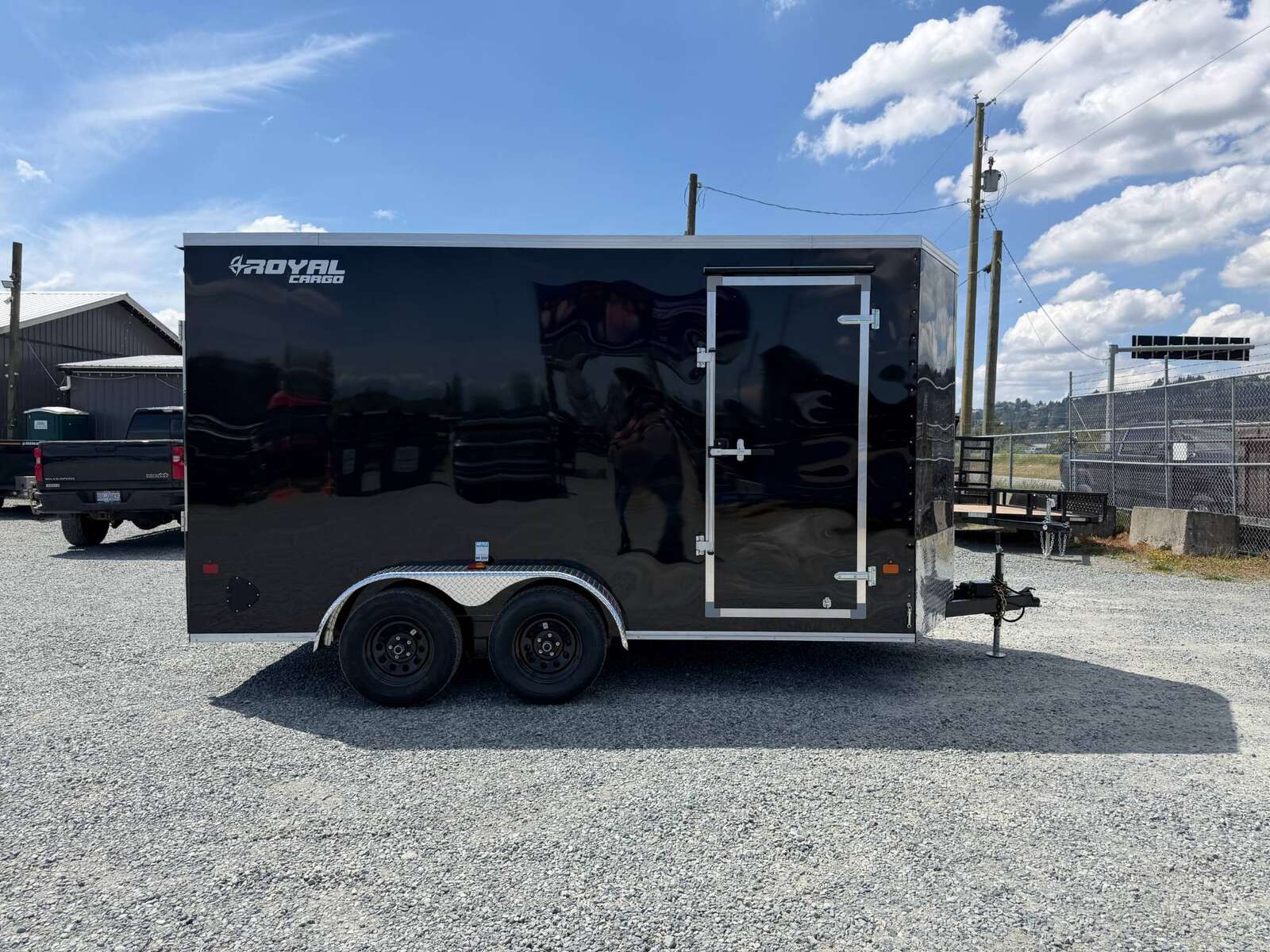 Photo of 2026 Royal Cargo 7X14 V Nose 7700LB GVW RAMP DOOR GLOSS Black Enclosed Cargo Trailer Extra Tall (GSR)