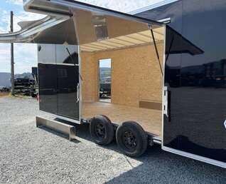 Thumbnail Photo of 2027 Alcom XLT Pro 8.5x20 Car Hauler Enclosed Cargo Trailer w/ Side escape door & Translucent Roof 7000lb GVW Black Polycor Exterior