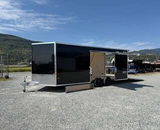 Thumbnail Photo of 2027 Alcom XLT Pro 8.5x20 Car Hauler Enclosed Cargo Trailer w/ Side escape door & Translucent Roof 7000lb GVW Black Polycor Exterior