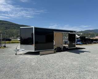 Thumbnail Photo of 2027 Alcom XLT Pro 8.5x20 Car Hauler Enclosed Cargo Trailer w/ Side escape door & Translucent Roof 7000lb GVW Black Polycor Exterior