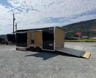 Thumbnail Photo of 2027 Alcom XLT Pro 8.5x20 Car Hauler Enclosed Cargo Trailer w/ Side escape door & Translucent Roof 7000lb GVW Black Polycor Exterior