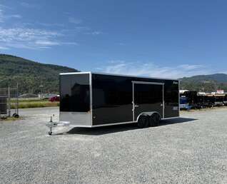 Thumbnail Photo of 2027 Alcom XLT Pro 8.5x20 Car Hauler Enclosed Cargo Trailer w/ Side escape door & Translucent Roof 7000lb GVW Black Polycor Exterior