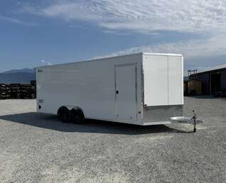 Thumbnail Photo of 2027 Alcom XLT Pro 8.5x20 Car Hauler Enclosed Cargo Trailer w/ Side escape door & Translucent Roof 7000lb GVW White Polycor Exterior