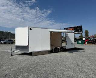 Thumbnail Photo of 2027 Alcom XLT Pro 8.5x20 Car Hauler Enclosed Cargo Trailer w/ Side escape door & Translucent Roof 7000lb GVW White Polycor Exterior